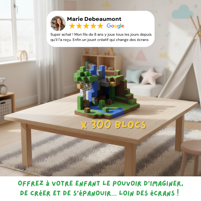 Et si ton enfant construisait SON monde pixelisé... sans écran ? 🎮✨